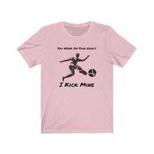 Load image into Gallery viewer, Soccer I Kick Goals Unisex Jersey Short Sleeve Tee - Light