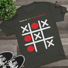 Load image into Gallery viewer, TEXAS VS. OKLAHOMA - TEXAS WINS: Men's Tri-Blend Crew Tee - Dark Colors