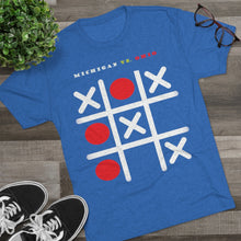 Load image into Gallery viewer, MI VS. OH - MI WINS: Men's Tri-Blend Crew Tee - Dark Colors