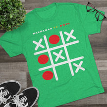 Load image into Gallery viewer, MI VS. OH - MI WINS: Men's Tri-Blend Crew Tee - Dark Colors