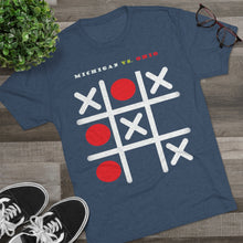 Load image into Gallery viewer, MI VS. OH - MI WINS: Men&#39;s Tri-Blend Crew Tee - Dark Colors
