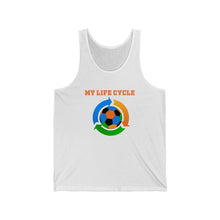 Load image into Gallery viewer, Soccer Life Cycle: Unisex Jersey Tank
