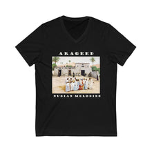 Load image into Gallery viewer, Nubian Argeed : Unisex Jersey Short Sleeve V-Neck Tee dark
