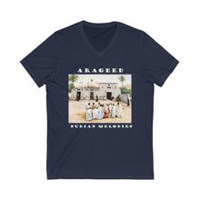 Load image into Gallery viewer, Nubian Argeed : Unisex Jersey Short Sleeve V-Neck Tee dark
