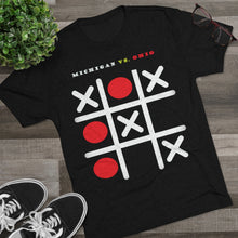 Load image into Gallery viewer, MI VS. OH - MI WINS: Men&#39;s Tri-Blend Crew Tee - Dark Colors
