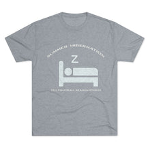 Load image into Gallery viewer, Summer Hibernation: Men&#39;s Tri-Blend Crew Tee- Dark Colors
